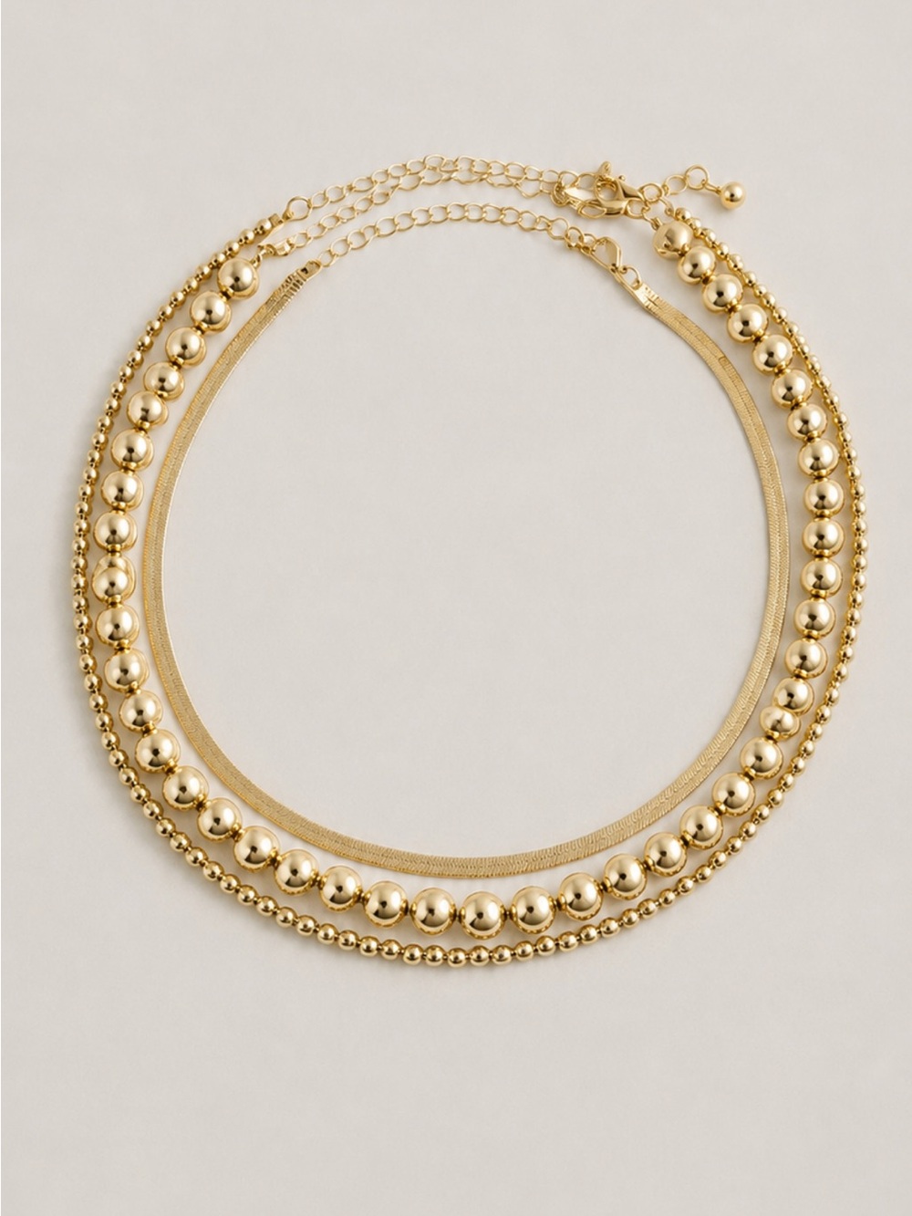New! Gold Beaded Necklace Stack Set NWOT